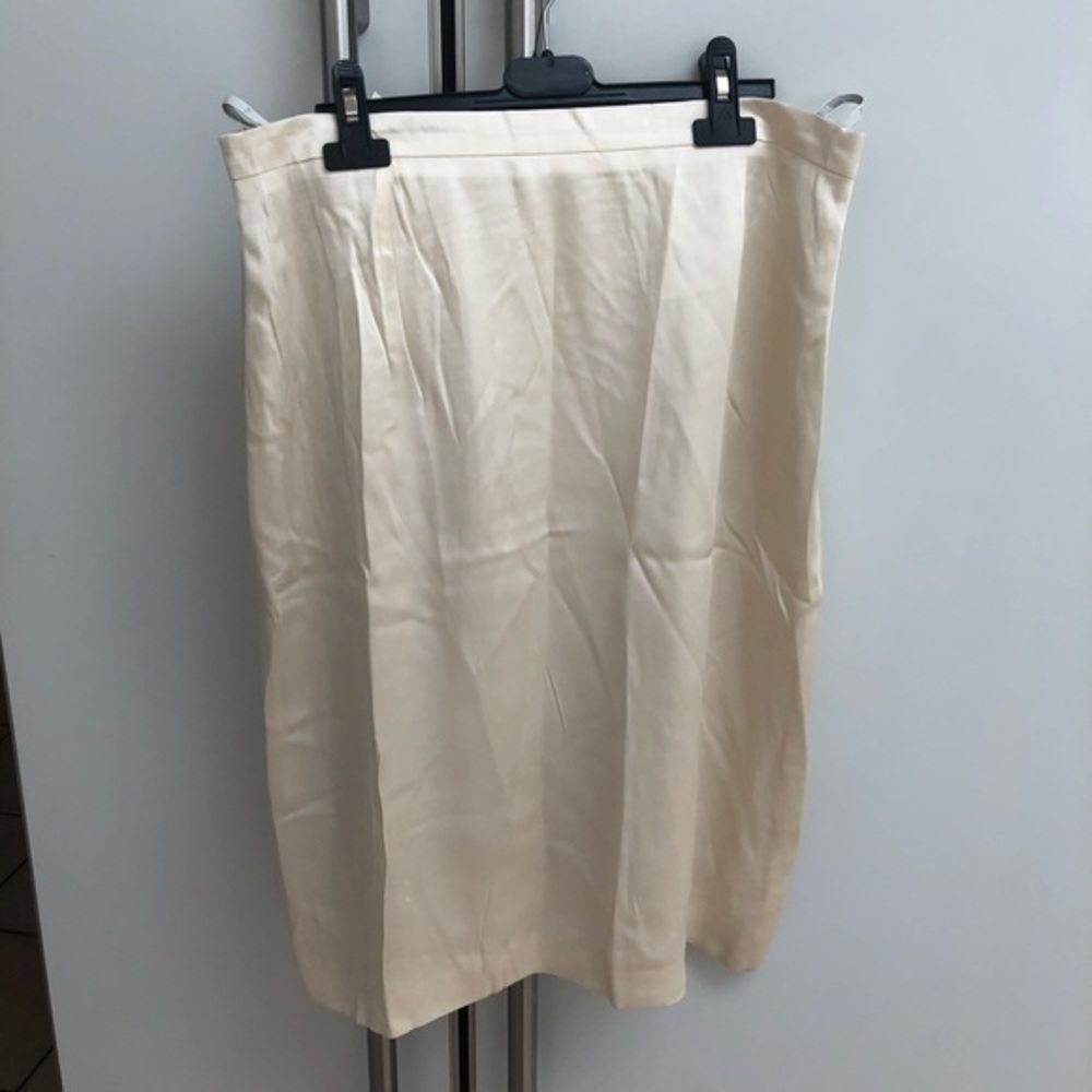 Knee Length White Skirt